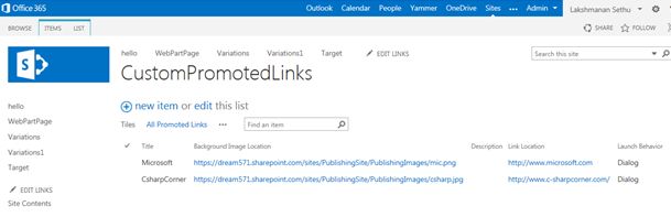 Custom Promoted links